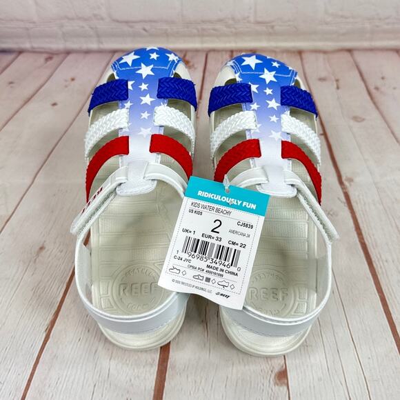 Reef Water Beachy Americana 24 Kids Sandals Size 2 - Picture 8 of 11